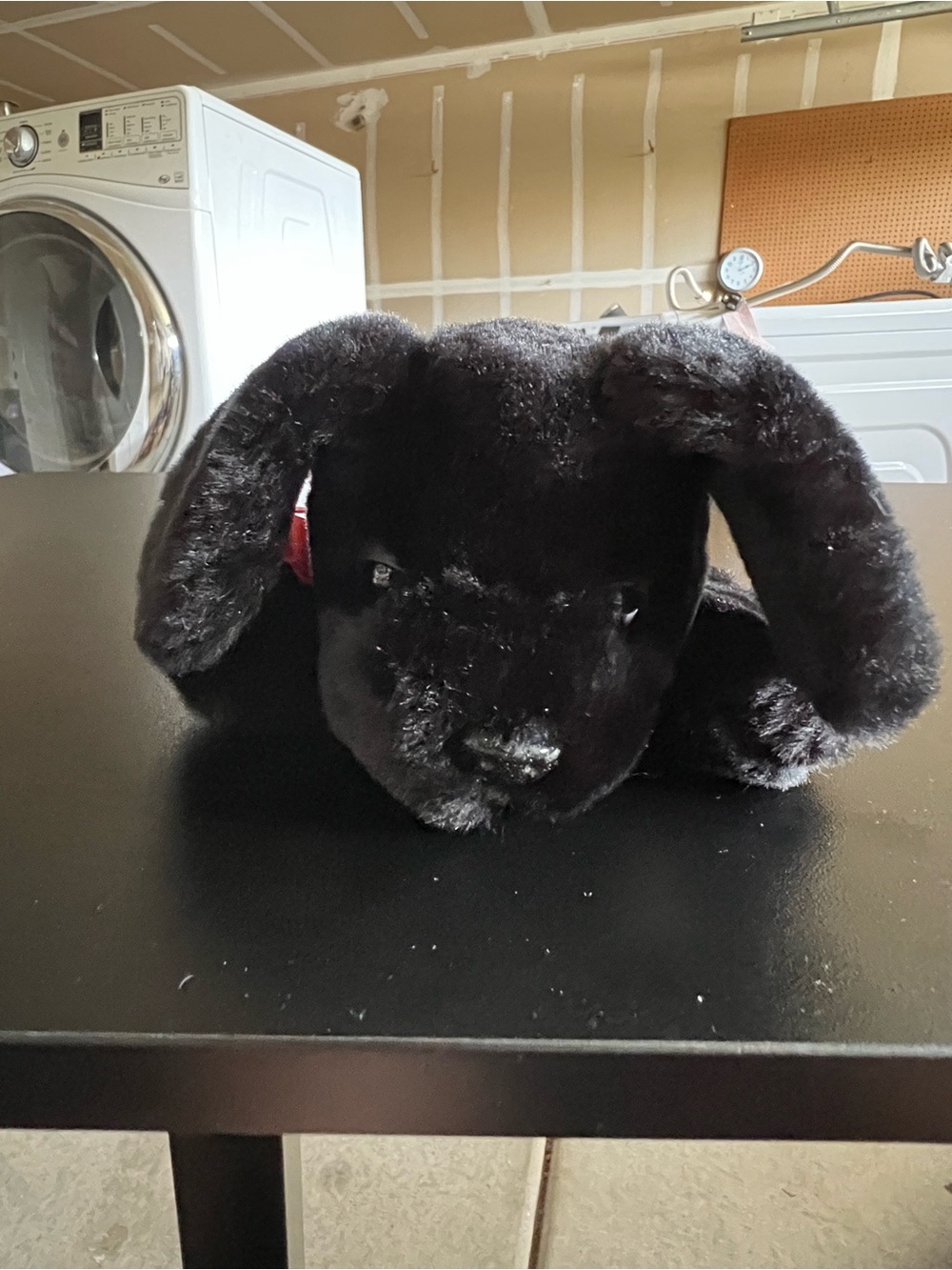Plush Black Bunny Cushion for Small Pets - Cozy Comfort Pillow